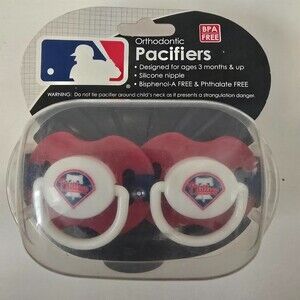 MLB Philadelphia Phillies Pacifier set of 2 w/Case by baby fanatic